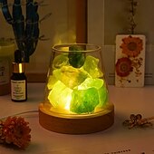 cheap Bedside Lamp-Natural Crystal Aroma Stone 1pc Diffuser - Demagnetising Bowl Lamp Ornament Home Bedroom Night Light Companion Gift - Essential Oil Not Included