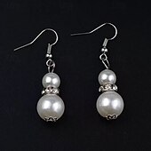 abordables Parures de Bijoux-Ensembles de bijoux de mariée 1 ensemble de boucles d&#039;oreilles en perles et strass, collier et bracelets, ensemble de bijoux élégant et doux pour femmes, pour mariage, travail, occasion spéciale