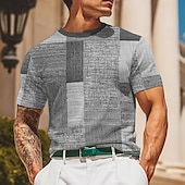 tanie T-shirty 3D męskie-Męskie Niejednolita całość Koszula waflowa Krótki rękaw Podkoszulek Druk 3D Półgolf Koszula Moda Codzienny Wygodny Ulica Codzienny Jasnoniebieski Niebieski Fioletowy Lato Wiosna Na każdy sezon Odzież