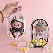 cheap Doll Clothing &amp; Accessories Sets-Clear Bag Keychain For 17/15cm Plush Doll(NO DOLL)Hanging Display CaseProtective CasePlastic PVC Storage Box (Clear Bag)