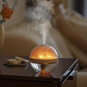 Недорогие ночники-1 шт. 270 мл причудливый сферический увлажнитель воздуха со светодиодной подсветкой и меняющими цвет цветами &amp;ароматизатор бесшумный, перезаряжаемый через USB, идеально подходит для дома, спальни,