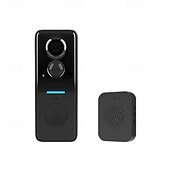 economico Impianti videocitofonici-Videocitofono wireless intelligente 1080p con suoneria, visione notturna, avvisi in tempo reale, rilevamento del corpo tramite intelligenza artificiale, chiamate bidirezionali tramite Wi-Fi,
