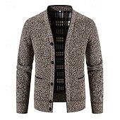 billige cardigangenser for menn-Herre Genser Cardigan Genser Riflet Strikke Vanlige topper Strikket عادي V-hals Moderne Moderne Fritid Avslappet Dagligdagstøy Klær Vår &amp; Vinter Vinrød Blå M L XL