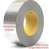voordelige Woonbenodigdheden-Aluminiumbutyltape, 5 cm x 500 cm (2 inch x 16,5 voet) waterdichte lekdichtingstape voor metalen dakbedekking, camperdaken, ramen en reparatie van lekken in goten