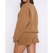 女性用 トラックスーツ プルオーバースウェットシャツ スウェットショーツ レース ソリッド スーツウェア 秋 Темный хаки ブラック ジム アスレイジャー ランニング 防風 長袖 スポーツ アクティブウェア 伸縮性あり レギュラー お買い得  トラックスーツ-女性用 トラックスーツ プルオーバースウェットシャツ スウェットショーツ レース ソリッド スーツウェア 秋 Темный хаки ブラック ジム アスレイジャー ランニング 防風 長袖 スポーツ アクティブウェア 伸縮性あり レギュラー