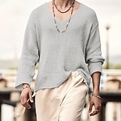 preiswerte Herrenpullover-Herren Pullover Grobstrick Stricken Normale Oberteile Gestrickt Einfach V Ausschnitt Strickware Moderne zeitgenössische Lässig Alltagskleidung Bekleidung Frühling Herbst Schwarz Marineblau S M L