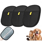 cheap Cleaning Supplies-Static Removal Gloves for Pet Hair, Reusable Pet Grooming Gloves for Washing, Double-Sided Cat Dog Grooming Gloves for Deshedding