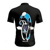 abordables Maillots Hombre-Hombre Maillot de Ciclismo Manga Corta Bicicleta Maillot Camiseta con 3 bolsillos traseros Resistente a los rayos UV Secado rápido Cremallera delantera Bandas Reflectantes Negro Deportes Ropa