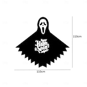 abordables Décor d&#039;Halloween d&#039;extérieur-Décoration de fête d&#039;Halloween, drapeau suspendu, bannière décorative de mort de citrouille, toile de fond photo en polyester, bannières suspendues, drapeau pour voiture, maison, jardin, décoration de fête domestique