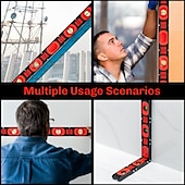 economico Strumenti di Misura-Strumento di misura multiangolo pieghevole, righello magnetico per la lavorazione del legno, misure verticali precise 45-90, compatto &amp;design salvaspazio