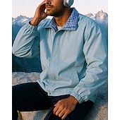 voordelige Waterdichte jassen-Voor heren Buitenjas Wandeljack Buiten Zonbescherming Sneldrogend Lichtgewicht UV-koeling Wandeloutfits Wandelkleding Lente Herfst Jack Tennis Golf Hardlopen Effen Kleur Lichtgeel Zwart Hemelsblauw