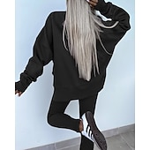 tanie dresy-Damskie Dres Getry Bluza z kapturem Koronka Kieszeń na zamek Solidne kolory Zestawy odzież Jesień Magenta Czarny Siłownia Athleisure Bieganie Keep Warm Odporność na wiatr Długi rękaw Sport Odzie