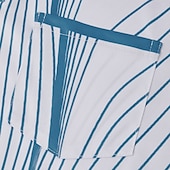 halpa Miesten geometrinen poolo-Miesten Geometrinen Viiva Polo Lyhythihainen Poolopaidat Kauluspaidat Business Casual ulko- Urheilu- ja treenivaatteet Arki-asut 3D-tulostus Napit Kesä Musta Rubiini Sininen