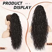 ieftine Coadă de cal-Extensie de coadă de cal cu gheare, extensie de coadă de cal pentru femei, extensii de păr lungi și ondulate, pufoase, cu aspect natural, sintetice, de 26 de inch, cu clips, pentru utilizare zilnică