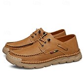 abordables sandales d&#039;extérieur-Baskets d&#039;extérieur pour hommes en cuir marron avec tige en mesh, semelle intérieure coussinée et semelle en caoutchouc durable pour le sport, la randonnée et les aventures actives en plein air