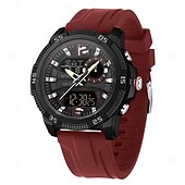 baratos Relógios Digitais-Sanda 3372 relógio masculino com visor duplo, cronógrafo, despertador, esportivo, multifuncional, à prova d&#039;água, com LED, eletrônico