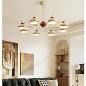 economico Luci a sospensione-Lampadario in vetro francese di metà secolo, elegante pendente per camera da letto &amp; studio