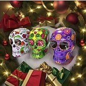 voordelige Halloween-3 stuks Halloween snoeppot in de vorm van een schedel - matte ijzeren opbergcontainer voor koekjes en snacks display- en verpakkingsmaterialen sieraden maken display- en verpakkingsmaterialen kralen