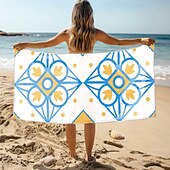 baratos Cobertores &amp; Mantas-toalha de praia macia e absorvente - design leve, de secagem rápida e sem areia para praia, piscina e viagens