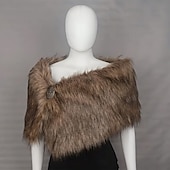 preiswerte Umhänge &amp; Mäntel-Retro Vintage Mittelalterlich Maskerade Kunstpelz-Schal Wikinger Damen Vikinger Karneval Neujahr Maskerade Party &amp; Abend Erwachsene Schal Herbst Winter