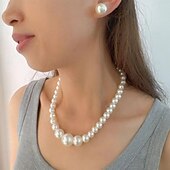 billige Smykkesett-Brude smykker sett 1set Perle Legering Øredobber Halskjeder Dame Elegant Stilfull Søt Smykkesett Til Bryllup Arbeid Spesiell Leilighet