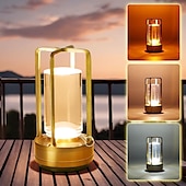 cheap Table&amp;Reading Lights-Crystal Lantern Light, Czgor Battery Operated Rechargeable Cordless Crystal Table Lantern Lamp with 3-Color, Portable Small LED Desk Lamp for Indoor/Outdoor Patio Camping Bedroom Bar Restaurant