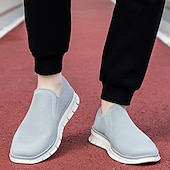 economico Sneakers da uomo-scarpe slip-on da uomo in similpelle beige con inserti in mesh – scarpe comode, leggere e traspiranti per l&#039;uso quotidiano, i viaggi e le attività rilassanti del fine settimana