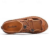 billige Utendørs sandaler-Brune utendørssandaler for menn – fasjonable lette sandaler med justerbare stropper for sommerens fotturer, strandturer og uformell friluftsliv