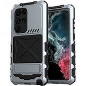 Недорогие Чехлы для Samsung-телефон Кейс для Назначение SSamsung Galaxy S24 Ultra Plus S23 Ultra Кейс на заднюю панель Магнитный адсорбционный футляр со стендом Поддержка беспроводной зарядки Защита от удара