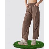 voordelige Bodems-Dames Cargohosen Wandelbroek Rechte broek Buiten Normale pasvorm waterdicht Zonbescherming Winddicht Sneldrogend Kleding Onderlichaam Trekkoord Lichtgewicht Zwart Khaki Kamperen / wandelen / grotten