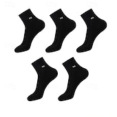 economico calzini da uomo-Per uomo 5 Paia Pacchi Multipli Calzini Calzini a Mezza Gamba Calzini da Corsa Calzini Casual Nero Bianco Colore Colore Solido / Tinta Unita Vacanza Sport &amp; Outdoor Quotidiano Base Medio Primavera