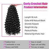 baratos Cabelo de crochê-Pacotes de 8 pacotes de cabelo de crochê com ondas oceânicas, cabelo de crochê pré-enrolado, extensão de cabelo longo e profundo, trança sintética para mulheres, cabelo preto natural de 18 polegadas