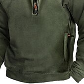 abordables Sudaderas Básicas_-Hombre Sudadera Sudadera con un cuarto de cremallera Verde Ejército Media cremallera Plano Cerrar Deporte Diario Festivos Poliéster Ropa de calle Básico Casual Primavera Otoño Ropa Sudaderas con