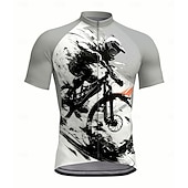 abordables Maillots Hombre-Hombre Maillot de Ciclismo Manga Corta Bicicleta Maillot Camiseta con 3 bolsillos traseros Resistente a los rayos UV Secado rápido Cremallera delantera Bandas Reflectantes Plata Deportes Ropa