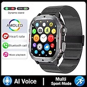 お買い得  スマートウォッチ-ミリタリースマートウォッチ メンズ 防水 アウトドア スポーツ フィットネストラッカー ヘルスモニター 2.19 BT通話スマートウォッチ