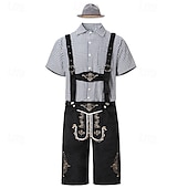 abordables Hombres-Oktoberfest Lederhosen Camisas Sombrero alpino bávaro Alemán alpino prados Hombre Fiesta Festival de Cerveza Paño de estilo tradicional