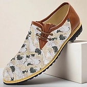 billige Sneakers til herrer-Herresko med blomstertrykk og skinndetaljer – trendy, pustende design, ideell for sommerutflukter, uformelle arrangementer og helgeklær