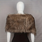 preiswerte Umhänge &amp; Mäntel-Retro Vintage Mittelalterlich Maskerade Kunstpelz-Schal Wikinger Damen Vikinger Karneval Neujahr Maskerade Party &amp; Abend Erwachsene Schal Herbst Winter