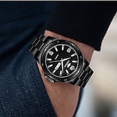 economico Orologi al quarzo-Elegante orologio da polso da uomo al quarzo con bracciale in acciaio inossidabile, resistente all&#039;acqua IPX7, con display luminoso per data e giorno, sportivo, versatile e alla moda.