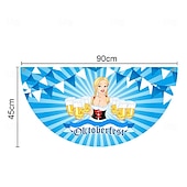 billige Hageflagg, Banner-Oktoberfest tysk bayersk vimpel flagg 3 x 1,5 ft ikke-pleated sjekk blå hvit vifte flagg banner polyester flagg feriested utendørs hengende dekorasjon