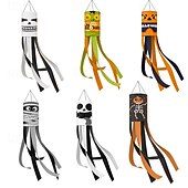 cheap Halloween Outdoor Decor-Halloween Windsocks Scary Halloween Hanging Windsock Flag Halloween Decorations for Outdoor Indoor Garden Home Yard Party Supplies