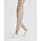 olcso Futó nadrág és leggings-Női Tréningnadrág melegítőalsók Zsinór Alsók Szabadtéri Sport &amp; Szabadtéri Hétköznapi Elasztikus Tenisz Golf Futás Normál sportruházat Sportruházat Egyszínű Fekete Lóhere Khakizöld