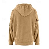 cheap Basic Hoodies-Men&#039;s Hoodie Quarter Zip Hoodie Black White Red Blue Khaki Hooded Plain Pocket Textured Sports &amp; Outdoor Daily Holiday Polyester Streetwear Basic Casual Spring Autumn / Fall Clothing Apparel Hoodies