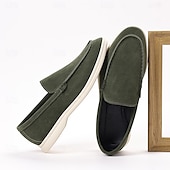 voordelige Hereninstappers &amp; loafers-Lichtblauwe instappers voor heren – ademende platte schoenen van imitatiesuède met gedempte zool voor lente-outfits, dagelijkse woon-werkverkeer en ontspannen stadswandelingen