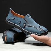 Χαμηλού Κόστους Ανδρικά Sneakers-Ανδρικά καφέ slip-on παπούτσια με ραφές σε αντίθεση, μαλακή εσωτερική σόλα και ανθεκτική σόλα από καουτσούκ για casual ρούχα γραφείου, καθημερινές μετακινήσεις και χαλάρωση το Σαββατοκύριακο.