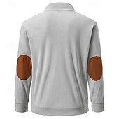 abordables Sudaderas Básicas_-Hombre Sudadera Albaricoque Negro Verde Ejército Marrón Gris Claro Cuello Mao Bloque de color Retazos Bolsillo Con Texturas Deporte Diario Festivos Poliéster Pana Ropa de calle Básico Casual