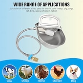 Недорогие аксессуары для сверл-автоматический фонтанчик для питья домашних животных - нержавеющая сталь 304, большой объем для собак, уличное корыто для скота, кур, коров, лошадей
