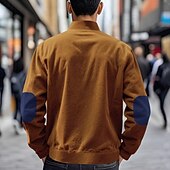 cheap Men&#039;s Jackets &amp; Coats-Men&#039;s Lightweight Jacket Corduroy Jacket Casual Jacket Vacation Daily Pocket Spring Fall Color Block Fashion Classic Stand Collar Regular Apricot Black White Yellow Wine Jacket