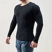 preiswerte Herrenpullover-Herren Pullover Strickpullover Gerippt Stricken Normale Oberteile Gestrickt Einfach Rundhalsausschnitt Mode Basic Urlaub Alltagskleidung Bekleidung Herbst Winter Schwarz Weiß M L XL