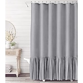 economico Tende doccia-Tenda da Doccia Rustica Raffa Boho Testurizzata Lavabile in Lavatrice per Bagno